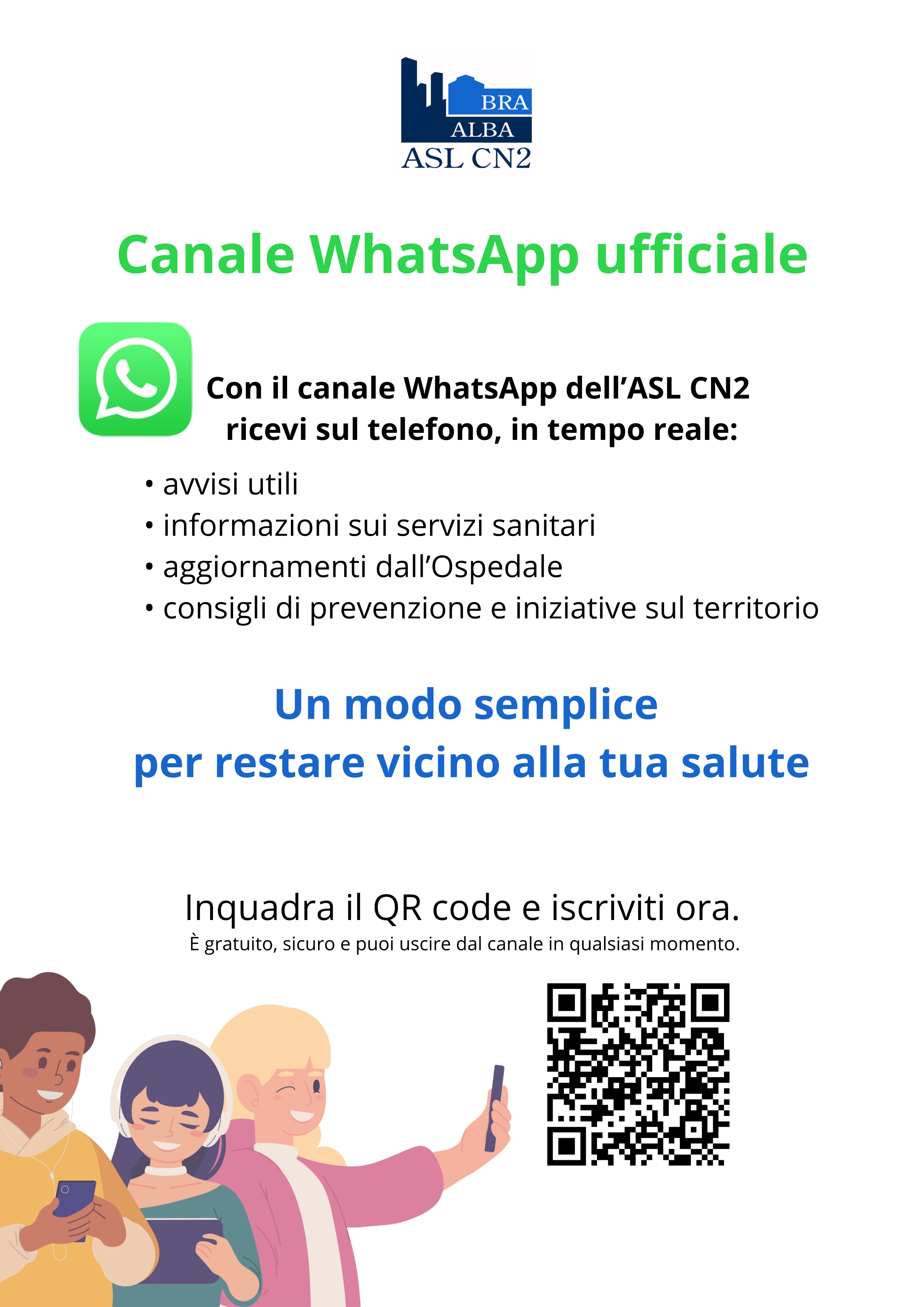 Nuovo canale WhatsApp ASL CN2 â€“ uno strumento informativo a supporto dei cittadini